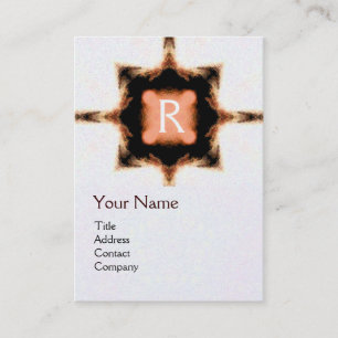 Carte De Visite STYLISH ROUGE BROWN MONOGRAM CARRÉ blanc Pearl