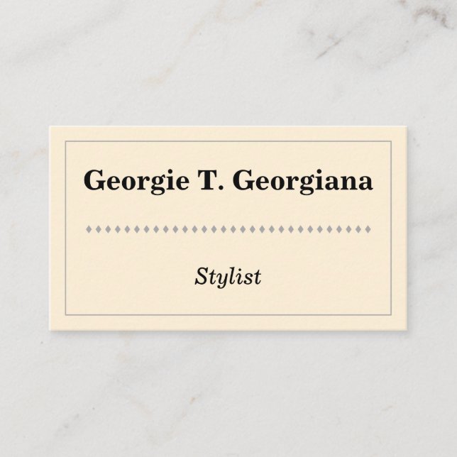 Carte de visite stylist élégant et simple (Devant)