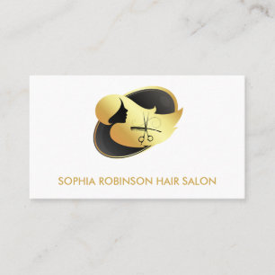 Carte De Visite Styliste de cheveux Ciseaux de script d'or Compose