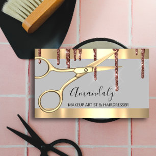 Carte De Visite Styliste de cheveux Coiffeur Golden Scissors Drive