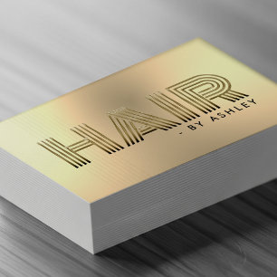 Carte De Visite Styliste de cheveux Gold Moderne Metallo Professio