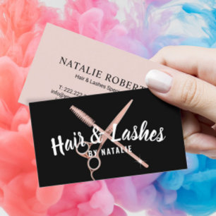 Carte De Visite Styliste De Cheveux Lashes Beauty Salon Blush Rose