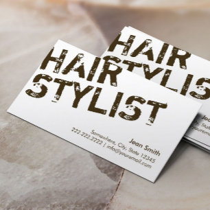 Carte De Visite Styliste de cheveux Moderne Téméraire Typographi