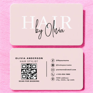 Carte De Visite Styliste de cheveux QR Code Typographie moderne
