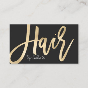 Carte De Visite Styliste De Cheveux Simple Chic Or Moderne Typogra