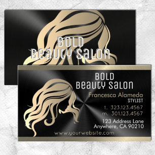 Carte De Visite Styliste De Coiffure Du Salon De Beauté Noir Bros