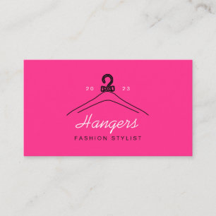 Carte De Visite Styliste de mode Pink Neon Hanger