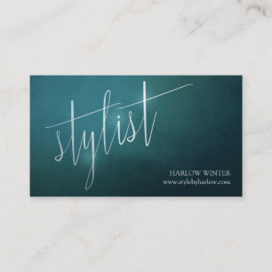 Carte De Visite Styliste élégant de l'éclat   Teal  