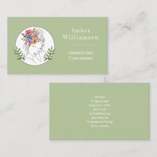 Carte De Visite Styliste Esthétique moderne Spa Élégant Chic Flora