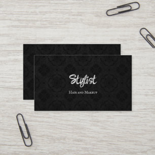 Carte De Visite Styliste gothique Damas noir et blanc