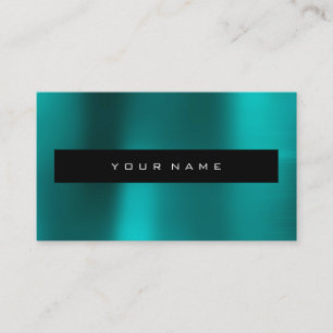 Carte De Visite Styliste métallique tropical turquoise de mode du