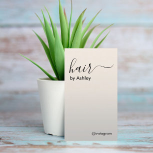 Carte De Visite Styliste Minimalis Faux Silver Black Hair 