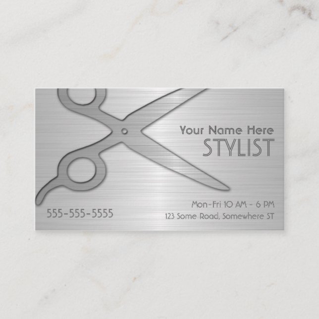 Carte De Visite Styliste Rendez-vous Argent (Devant)