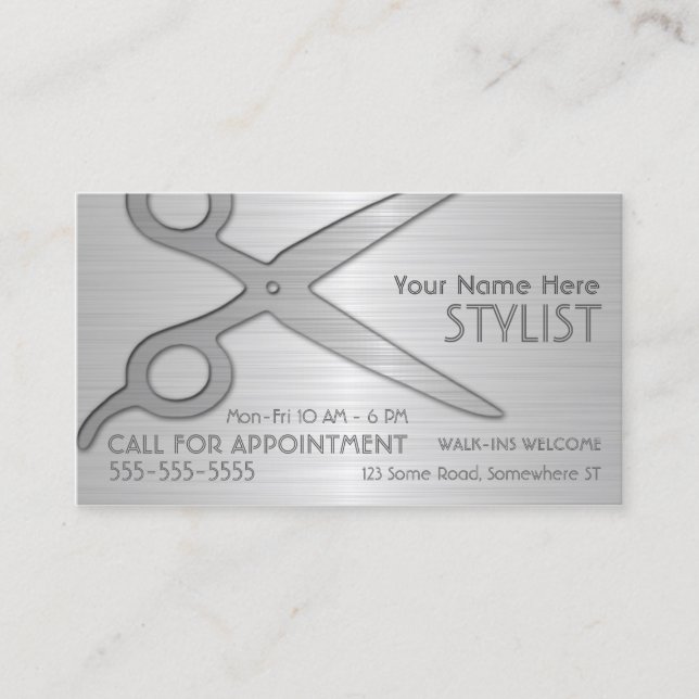 Carte De Visite Styliste Silver (Devant)