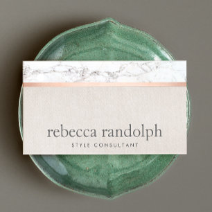 Carte De Visite Styliste tendance Rose Gold Marble Beige