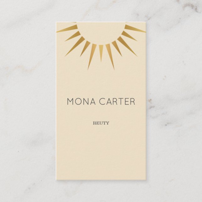Carte de visite stylistique du soleil d'art déco