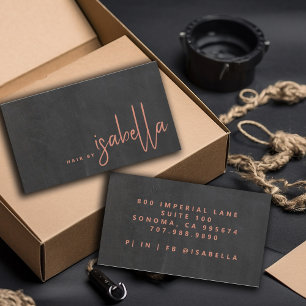 Carte De Visite Stylliste minimaliste moderne pour cheveux Nom de 