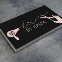 Stylo Cheveux Jolie Typographie Noir et Rose Bleu