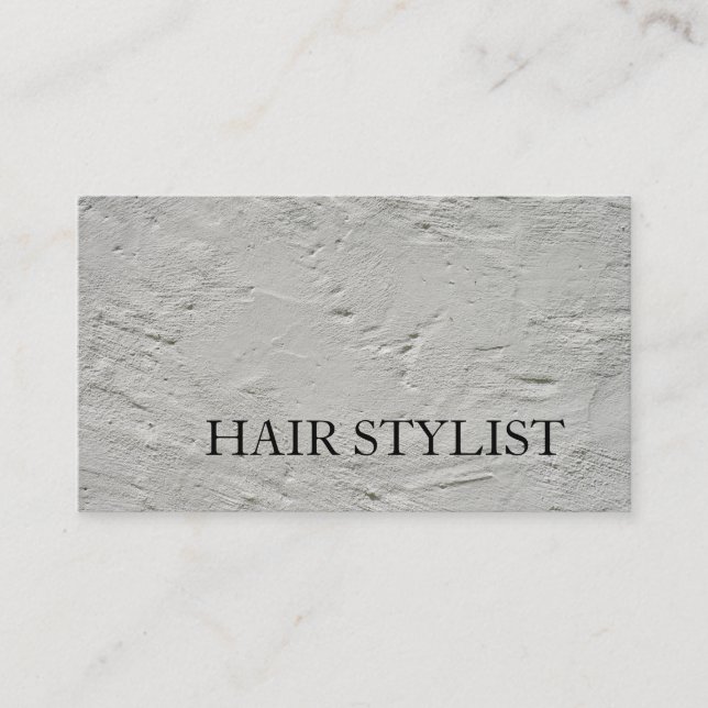 Carte De Visite Stylo Cheveux moderne Gris Mur Design Professionne (Devant)