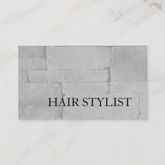 Carte De Visite Stylo Cheveux moderne Gris Mur Design Professionne (Devant)