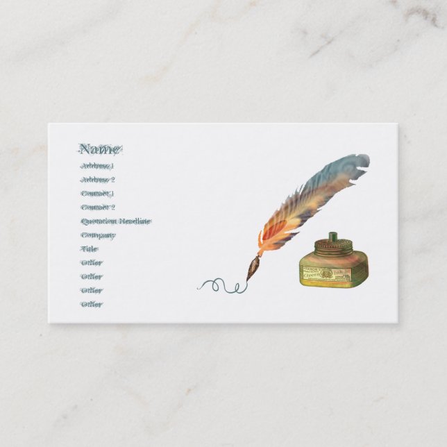 Carte De Visite Stylo de plume (Devant)
