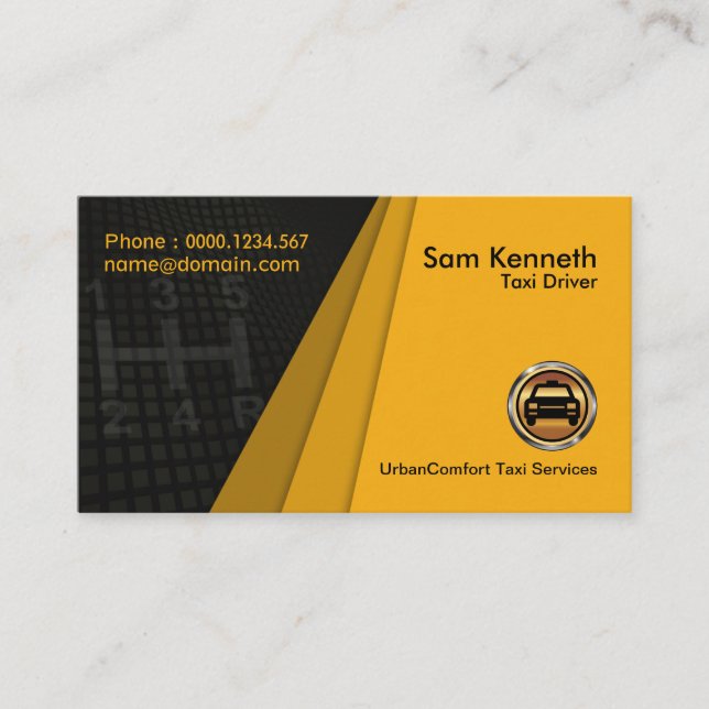 Carte De Visite Stylo Gearshift Jaune Trapezium Couches de ventila (Devant)