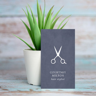 Carte De Visite Stylo minimaliste simple bleu blanc cheveux