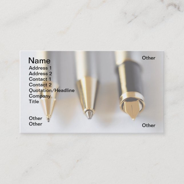 Carte De Visite Stylos (Devant)
