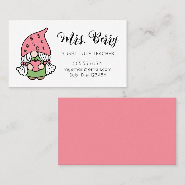 Carte De Visite Substituer Maître Gnome (Devant / Derrière)