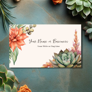 Carte De Visite Succulentes aquarelle Désert du Sud-Ouest