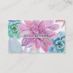 Carte De Visite Succulentes Jardin Floral Moderne Chic Fiesta