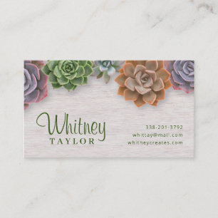 Carte De Visite Succulents rustiques