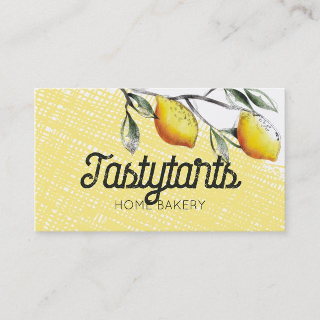 Carte De Visite succursale de citron cuisine de pâtisserie entrepr (Devant)