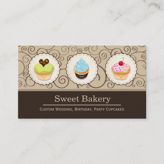 Carte De Visite Sucre Boulangerie - Belle Cuisine Personnalisée (Devant)