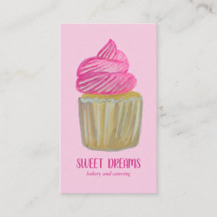 Carte De Visite Sucré Cupcake Restauration Boulangerie rose PERSON