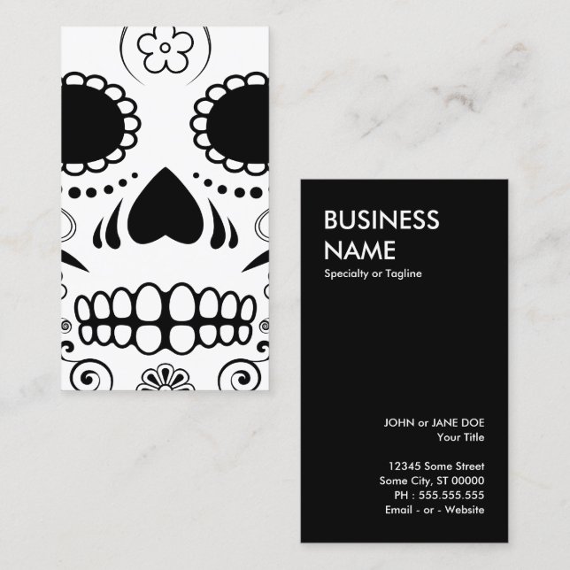 Carte De Visite sucre skullz : 1 (Devant / Derrière)