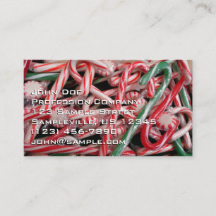 Carte De Visite Sucres de canne et menthe de Noël