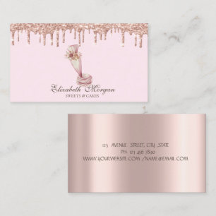 Carte De Visite Sucres Rose Gold Drives Boulangerie