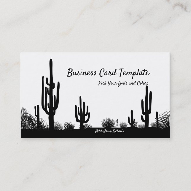 Carte De Visite Sud-ouest de l'Arizona Cactus Désert Sunset (Devant)