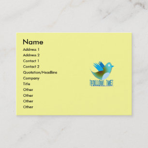 Carte De Visite Suivez-moi @ votre adresse Twitter