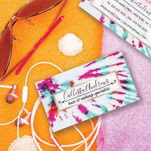 Carte De Visite Summer Artsy Girly Neon Turquoise Pink Tie Dye Mot