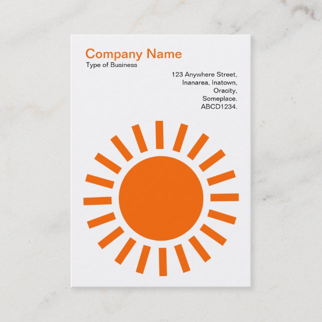 Carte De Visite Sun 01 - Orange sur blanc (Devant)