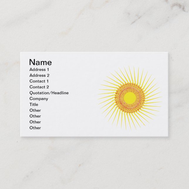 Carte De Visite Sun 2 (Devant)