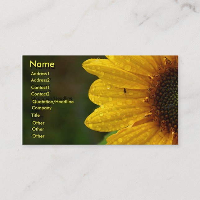 Carte de visite Sun Flower (Devant)