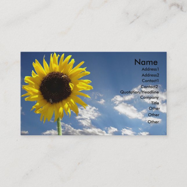 Carte de visite Sun Flower (Devant)