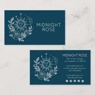 Carte De Visite Sun Moon & Rose Magique Boho Colorful CUSTOM