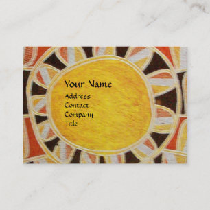 Carte De Visite SUN SOLAIRE ÉNERGIE MONOGRAMME jaune orange rouge 