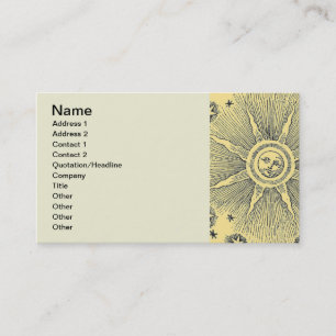 Carte De Visite Sun Stars Antique Nuit Ciel Médiéval Zodiac