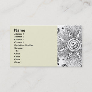 Carte De Visite Sun Stars Antique Nuit Ciel Médiéval Zodiac