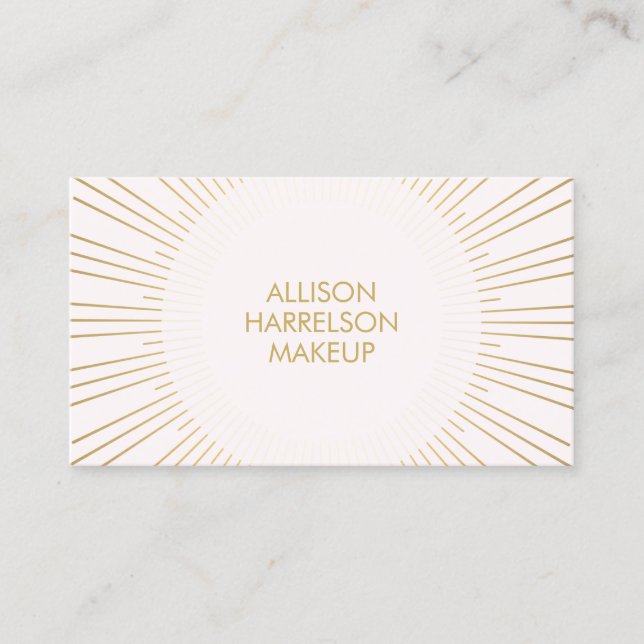 Carte De Visite Sunburst Gold sur l'artiste de maquillage rose (Devant)